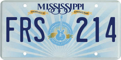 MS license plate FRS214