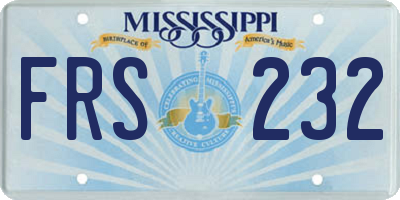 MS license plate FRS232