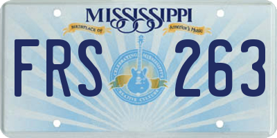 MS license plate FRS263