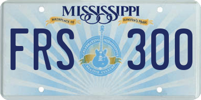 MS license plate FRS300