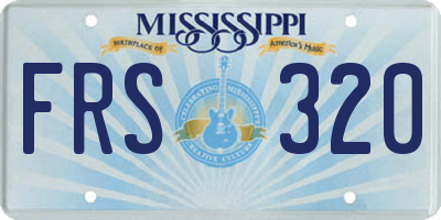 MS license plate FRS320