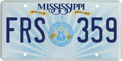 MS license plate FRS359
