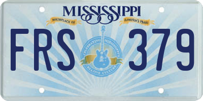 MS license plate FRS379