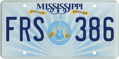 MS license plate FRS386
