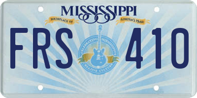 MS license plate FRS410