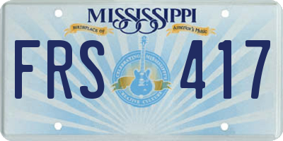 MS license plate FRS417