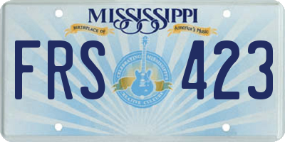 MS license plate FRS423