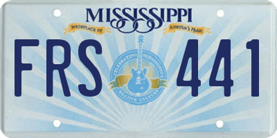 MS license plate FRS441