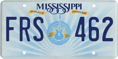 MS license plate FRS462
