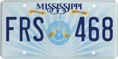 MS license plate FRS468