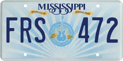 MS license plate FRS472