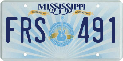 MS license plate FRS491