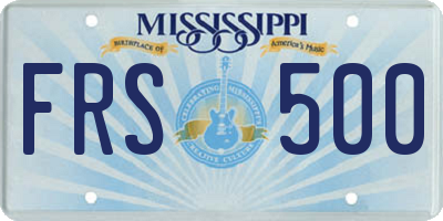 MS license plate FRS500