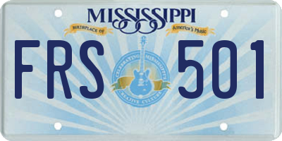 MS license plate FRS501