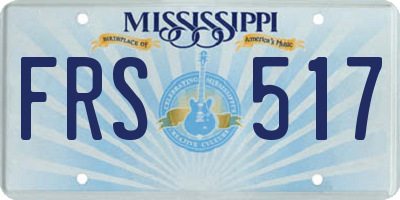 MS license plate FRS517
