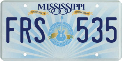 MS license plate FRS535
