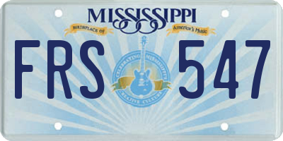 MS license plate FRS547