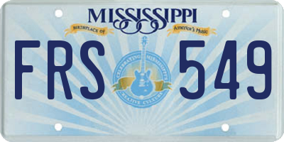MS license plate FRS549