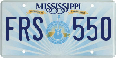 MS license plate FRS550