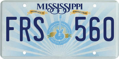 MS license plate FRS560
