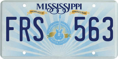MS license plate FRS563