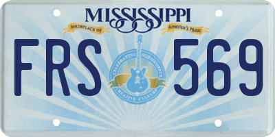 MS license plate FRS569