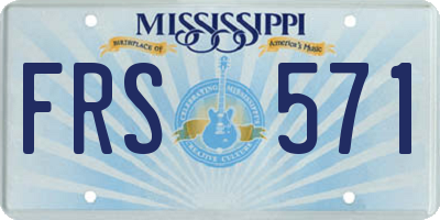 MS license plate FRS571