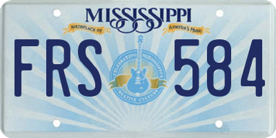 MS license plate FRS584