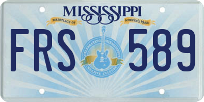 MS license plate FRS589