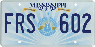 MS license plate FRS602