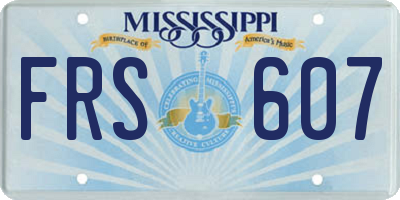 MS license plate FRS607