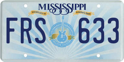 MS license plate FRS633