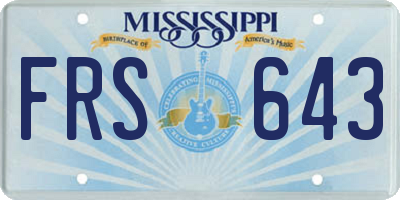 MS license plate FRS643