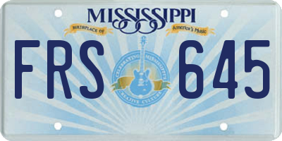 MS license plate FRS645