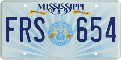 MS license plate FRS654