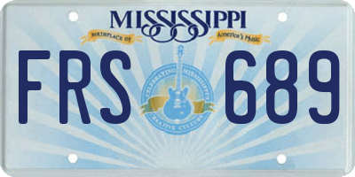 MS license plate FRS689