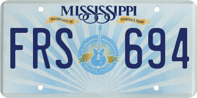 MS license plate FRS694