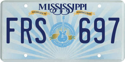 MS license plate FRS697