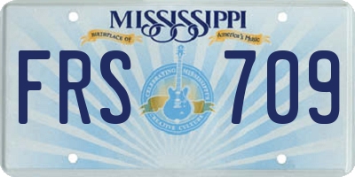 MS license plate FRS709