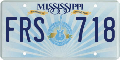 MS license plate FRS718