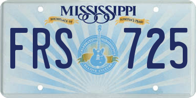 MS license plate FRS725