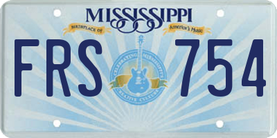 MS license plate FRS754