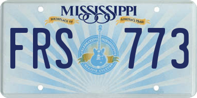MS license plate FRS773