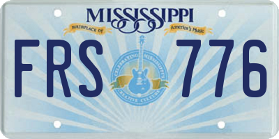 MS license plate FRS776