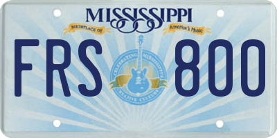 MS license plate FRS800