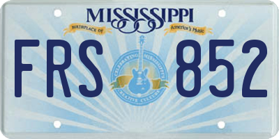 MS license plate FRS852