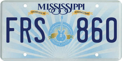 MS license plate FRS860