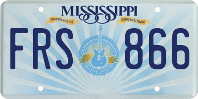 MS license plate FRS866