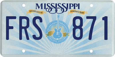MS license plate FRS871