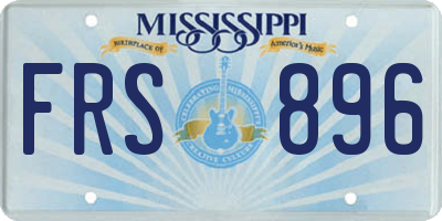 MS license plate FRS896